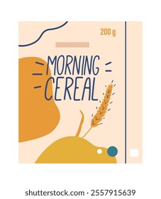 Morning cereal box pack vector illustration