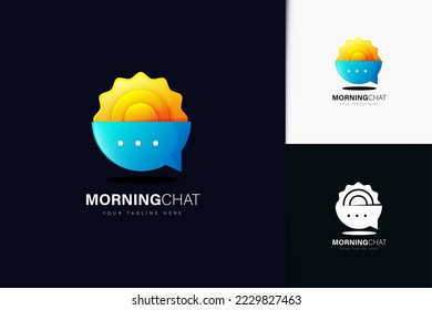 Morning chat logo design with gradient