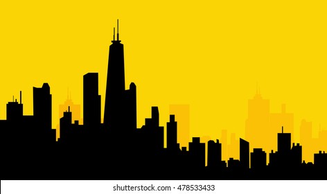 Morning Chicago Skyline - Vector