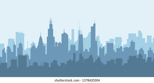 Morning Chicago Skyline
Vector illustration