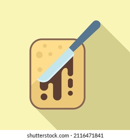 Morning chocolate paste icon flat vector. Cocoa cream. Spread jar