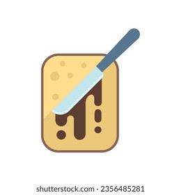 Morning chocolate paste icon flat vector. Cocoa cream. Spread jar isolated