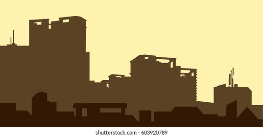 Morning City Skyline - Vector