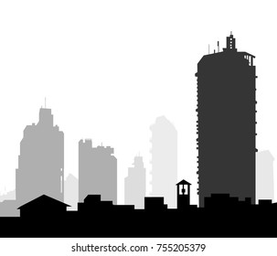 Morning City Skyline is a vector illustration.