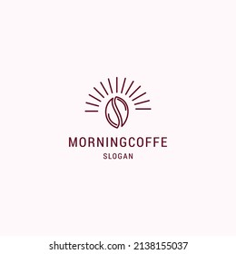 Morning coffe logo icon design template vector illustration