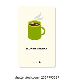 Morning coffee flat vector icon. Hot coffee cup, caffeine isolated vector sign. Drink and beverage concept. Vector illustration symbol elements for web design and apps