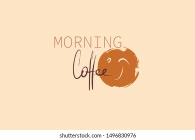 Morning coffee. Hand drawn and calligraphic design elements. Vector