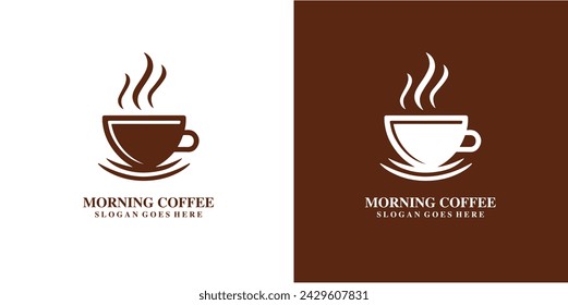 morning coffee logo design inspiration, best for coffee shop, café, restaurant,  logo vector