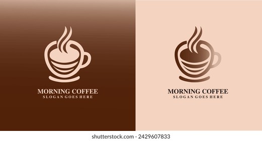 morning coffee logo design inspiration, best for coffee shop, café, restaurant,  logo vector