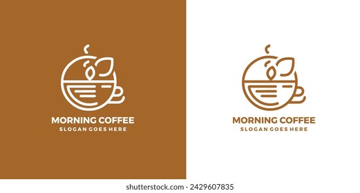 morning coffee logo design inspiration, best for coffee shop, café, restaurant,  logo vector