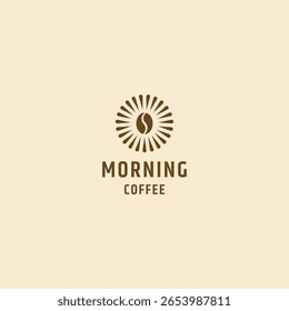 Morning coffee logo design template