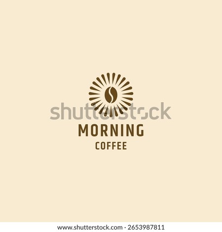 Morning coffee logo design template