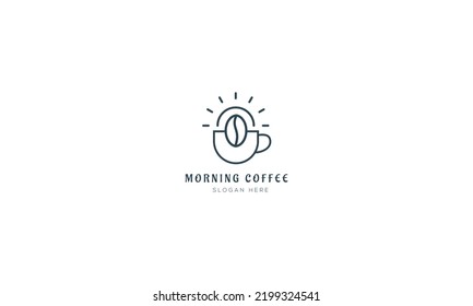 Morning coffee Logo Design Vector Template, Morning Cafe logo Design,