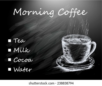 morning coffee, menu vector