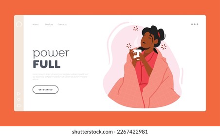 Morning Coffee Ritual Landing Page Template. Sleepy Woman Wrapped in Plaid Performing Routine Sense Of Comfort And Familiarity Enjoying Warm Cup Of Drink. Cartoon People Vector Illustration