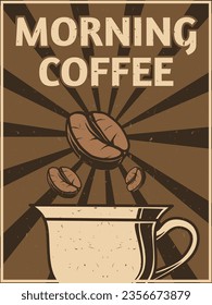 morning coffee vintage poster design