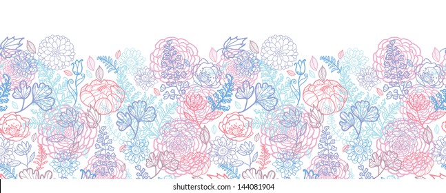 Morning colors floral horizontal seamless pattern background
