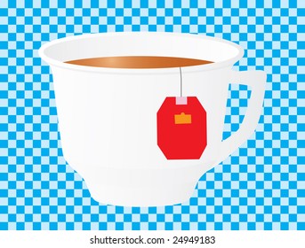 Morning cup of black tea. Vector illustration