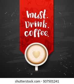 morning cup . Hand drawn calligraphy.   But first coffee .Menu for restaurant, cafe, bar 