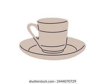 Morning cup with hot freshly brewed coffee .