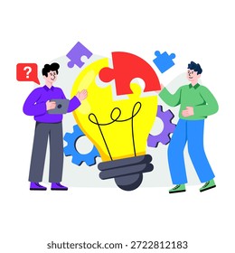 Ilustración del diseño de la mañana de la idea de la solución