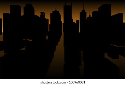 morning  downtown background, vector