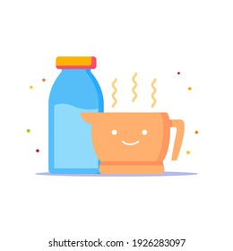 Morning drink flat icon. Morning drink vector