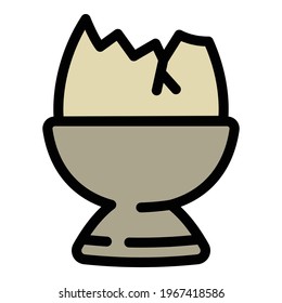 Morning eggshell icon. Outline Morning eggshell vector icon for web design isolated on white background