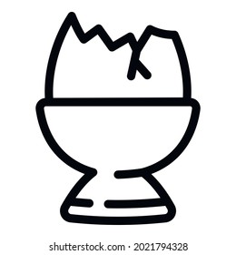 Morning eggshell icon. Outline Morning eggshell vector icon for web design isolated on white background