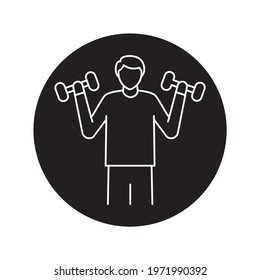 Morning exercise color line icon. Pictogram for web page, mobile app, promo. UI UX GUI design element. Editable stroke.