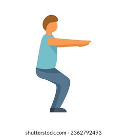 Icono de ejercicio matutino vector plano. Deporte saludable. Actividad física aislada