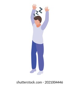 Morning exercise icon isometric vector. Home family exercise. Fitness workout