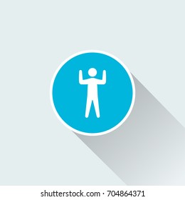 morning exercise icon with long shadow