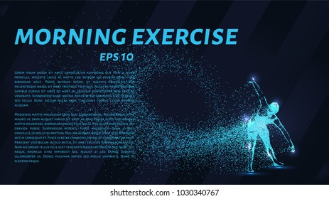 Morning exercises of the particles. Morning exercises consists of dots and circles