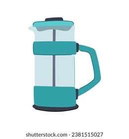 morning french press coffee cartoon. fresh glass, caffeine kitchen, table black morning french press coffee sign. isolated symbol vector illustration