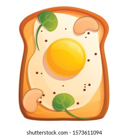 Morning fried egg toast icon. Cartoon of morning fried egg toast vector icon for web design isolated on white background