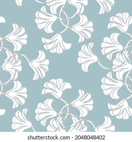 morning glory abstract flower vector seamless pattern