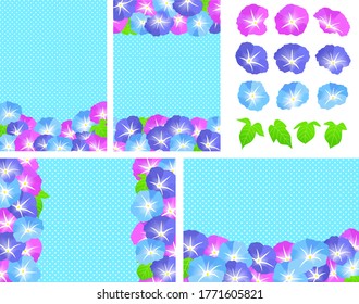 Morning glory background illustration set