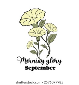 Morning glory - Birth Month Flowers T-shirt Design