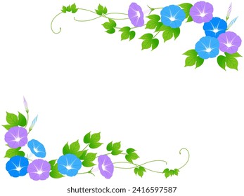 Ilustración vectorial de esquina de gloria matutina