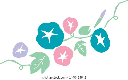 朝顔イラスト Stock Illustrations Images Vectors Shutterstock