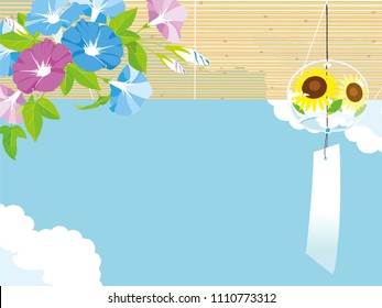 Morning glory frame / Japanese translation is "Summer greetings to you."