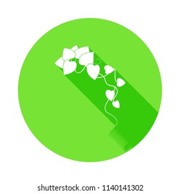 morning glory icon in Flat long shadow style on white background