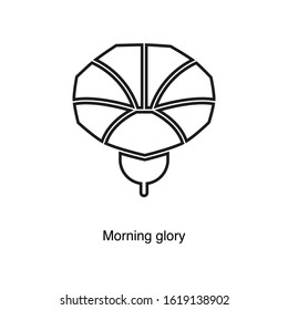 Morning glory icon vector on white background. Black icon illustration