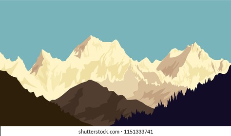 Morning Himalaya Snow Peaks
Beauty of Morning Himalaya Snow peaks. It's a vector illustration.