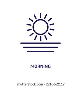 morning icon from food collection. Thin linear morning, drink, breakfast outline icon isolated on white background. Line vector morning sign, symbol for web and mobile