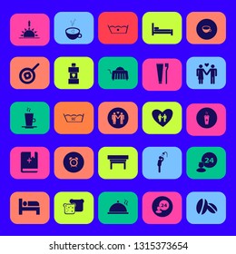 morning icon set with cup, proper meal and nightstand vector illustration