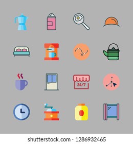 morning icon set. vector set about vector, fried egg, coffee maker and deodorant icons set.