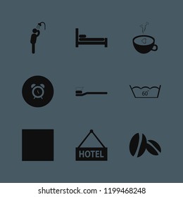 morning icon. morning vector icons set coffee beans, bed, coffee cup heart and delicate gentle degrees