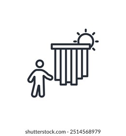 morning icon. vector.Editable stroke.linear style sign for use web design,logo.Symbol illustration.